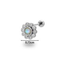 1 Piece Ear Cartilage Rings & Studs Simple Style Classic Style Flower 316 Stainless Steel  Copper Plating Inlay Zircon sku image 6