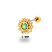 1 Piece Ear Cartilage Rings & Studs Simple Style Classic Style Flower 316 Stainless Steel  Copper Plating Inlay Zircon sku image 8