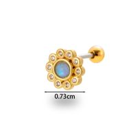 1 Piece Ear Cartilage Rings & Studs Simple Style Classic Style Flower 316 Stainless Steel  Copper Plating Inlay Zircon sku image 9