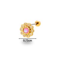 1 Piece Ear Cartilage Rings & Studs Simple Style Classic Style Flower 316 Stainless Steel  Copper Plating Inlay Zircon sku image 10