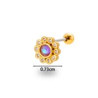 1 Piece Ear Cartilage Rings & Studs Simple Style Classic Style Flower 316 Stainless Steel  Copper Plating Inlay Zircon sku image 11