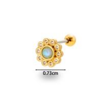 1 Piece Ear Cartilage Rings & Studs Simple Style Classic Style Flower 316 Stainless Steel  Copper Plating Inlay Zircon sku image 12