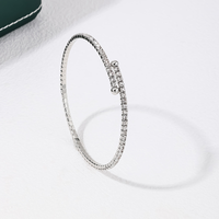 Simple Style Solid Color Alloy Plating Inlay Rhinestones Women's Bangle main image 6
