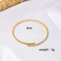 Simple Style Solid Color Alloy Plating Inlay Rhinestones Women's Bangle main image 2