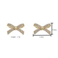 1 Pair Simple Style Bow Knot Copper Ear Studs main image 2