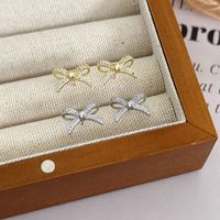 1 Pair Simple Style Bow Knot Copper Ear Studs main image 7
