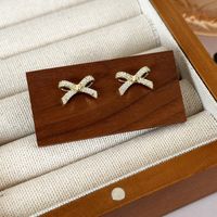 1 Pair Simple Style Bow Knot Copper Ear Studs sku image 2