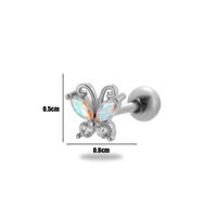 1 Piece Ear Cartilage Rings & Studs Simple Style Classic Style Butterfly 316 Stainless Steel  Copper Plating Inlay Zircon sku image 6