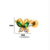 1 Piece Ear Cartilage Rings & Studs Simple Style Classic Style Butterfly 316 Stainless Steel  Copper Plating Inlay Zircon sku image 13