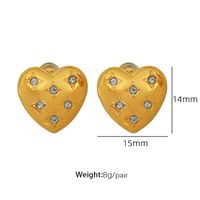 Lady Streetwear Heart Shape Freshwater Pearl Titanium Steel Plating Inlay Rhinestones 18k Gold Plated Women's Earrings Necklace main image 8