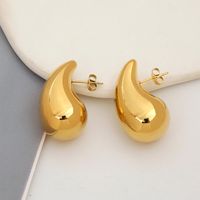 1 Pair Simple Style Water Droplets Plating 304 Stainless Steel Ear Studs main image 3