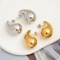 1 Pair Simple Style Water Droplets Plating 304 Stainless Steel Ear Studs main image 5