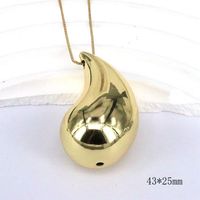 Vintage Style Simple Style Water Droplets Copper Plating Gold Plated Pendant Necklace sku image 4