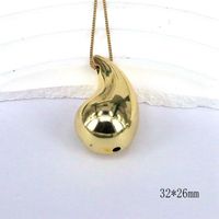 Vintage Style Simple Style Water Droplets Copper Plating Gold Plated Pendant Necklace sku image 1