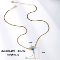304 Stainless Steel 18K Gold Plated Lady Plating Inlay Sector Artificial Gemstones Necklace sku image 2