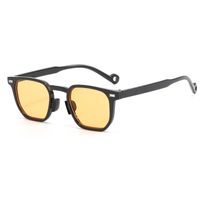 Classic Style Solid Color Ac Square Full Frame Men's Sunglasses sku image 2