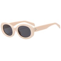 Retro Solid Color Ac Oval Frame Full Frame Men's Sunglasses sku image 4