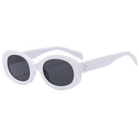 Retro Solid Color Ac Oval Frame Full Frame Men's Sunglasses sku image 5