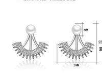 1 Pair Lady Geometric Plating Inlay Copper Pearl Zircon White Gold Plated Drop Earrings main image 2
