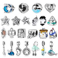 Original Design Simple Style Heart Shape Footprint Whale Sterling Silver Inlay Zircon Jewelry Accessories main image 1