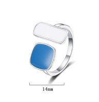 Casual Geometric Sterling Silver Epoxy Plating White Gold Plated Open Rings main image 2