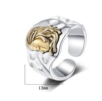 Casual Human Face Sterling Silver Plating 24k Gold Plated White Gold Plated Open Rings main image 2