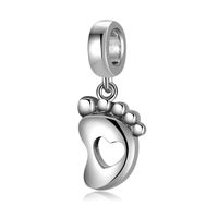 Original Design Simple Style Heart Shape Footprint Whale Sterling Silver Inlay Zircon Jewelry Accessories sku image 14