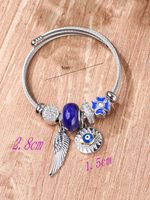 Mode L'oeil Du Diable Ailes Alliage Placage Incruster Strass Plaqué Argent Unisexe Bracelet main image 2