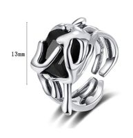 Casual Geometric Sterling Silver Plating Inlay Zircon White Gold Plated Open Rings main image 2