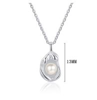 Casual Shell Sterling Silver Plating Inlay Freshwater Pearl White Gold Plated Pendant Necklace main image 2