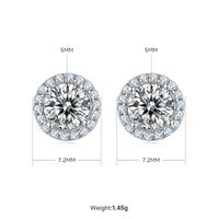 Shiny Solid Color Sterling Silver Plating Inlay Moissanite 18k Gold Plated Jewelry Set sku image 4