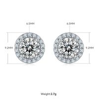 Shiny Solid Color Sterling Silver Plating Inlay Moissanite 18k Gold Plated Jewelry Set sku image 6
