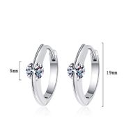1 Pair Casual Round Plating Inlay Sterling Silver Zircon 24k Gold Plated White Gold Plated Earrings main image 2