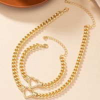 Classical Retro Heart Shape Alloy Plating Women's Bracelets Necklace main image 5