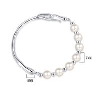 Casual Round Freshwater Pearl Sterling Silver Beaded Plating White Gold Plated Bracelets main image 2