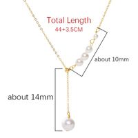 Simple Style Round Sterling Silver Plating Inlay Artificial Pearls Zircon Silver Plated Pendant Necklace main image 2