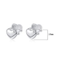 1 Pair Casual Heart Shape Plating Inlay Sterling Silver Zircon 24k Gold Plated White Gold Plated Ear Cuffs main image 2