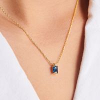 Copper Simple Style Plating Inlay Oval Birthstone Necklace sku image 2