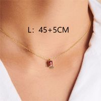 Copper Simple Style Plating Inlay Oval Birthstone Necklace sku image 10