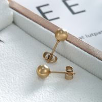 1 Pair Basic Round Plating 304 Stainless Steel 18K Gold Plated Raw Steel Ear Studs main image 4