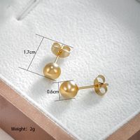 1 Pair Basic Round Plating 304 Stainless Steel 18K Gold Plated Raw Steel Ear Studs main image 5