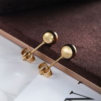 1 Pair Basic Round Plating 304 Stainless Steel 18K Gold Plated Raw Steel Ear Studs main image 1