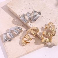 1 Pair Lady C Shape Plating Alloy 18k Gold Plated Ear Cuffs main image 8