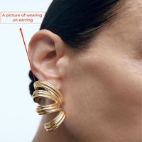 1 Pair Lady C Shape Plating Alloy 18k Gold Plated Ear Cuffs main image 5
