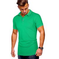 Men's Solid Color Simple Style Classic Style Short Sleeve Loose Turndown main image 3