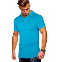 Men's Solid Color Simple Style Classic Style Short Sleeve Loose Turndown main image 1
