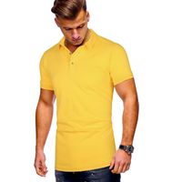 Men's Solid Color Simple Style Classic Style Short Sleeve Loose Turndown main image 5