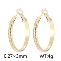 1 Pair Casual Simple Style Solid Color Plating Titanium Steel 18K Gold Plated Hoop Earrings sku image 1