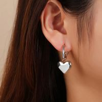 1 Pair French Style Simple Style Heart Shape Stainless Steel 18K Gold Plated Drop Earrings main image 8