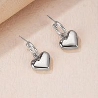 1 Pair French Style Simple Style Heart Shape Stainless Steel 18K Gold Plated Drop Earrings main image 5